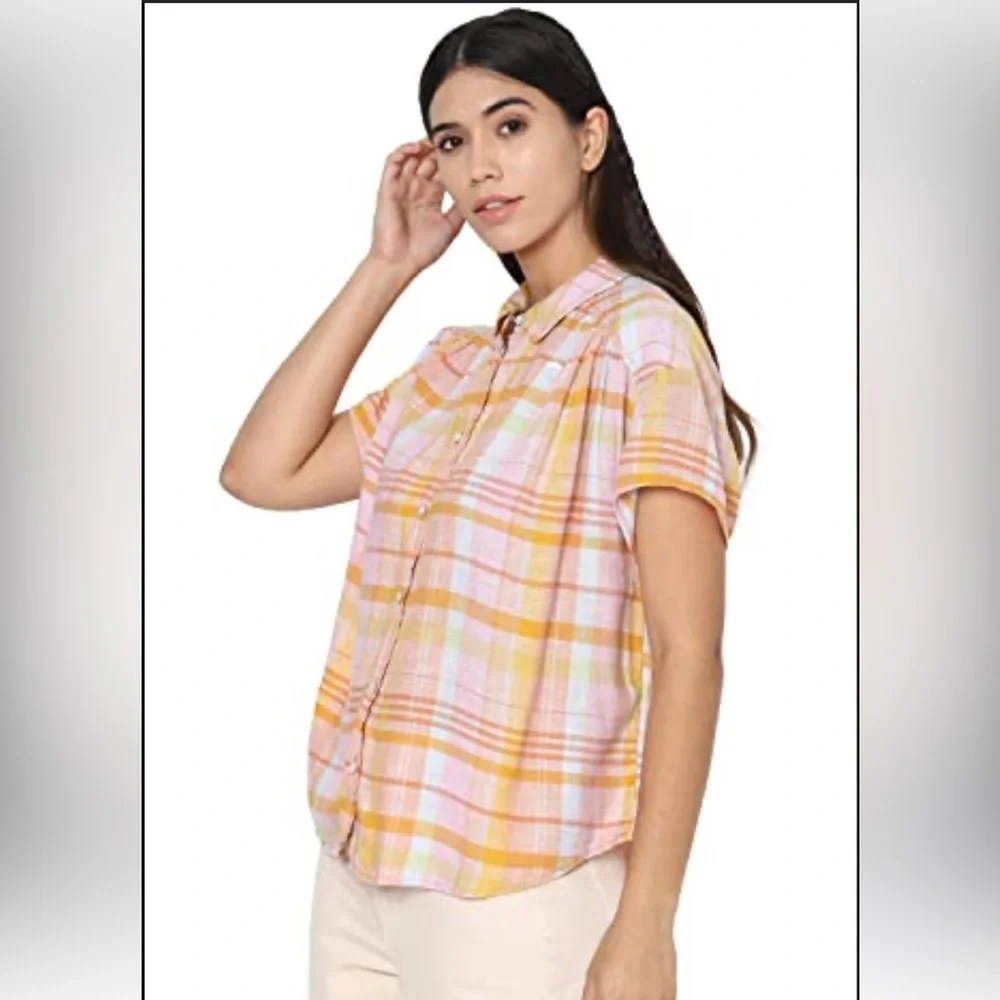 NWOT: American Eagle Outfitters Women's Pink and Orange Shirt XL - Picture 2 of 9
